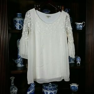 Via Signoria| Silk| Boho| Embroidered| Blouse